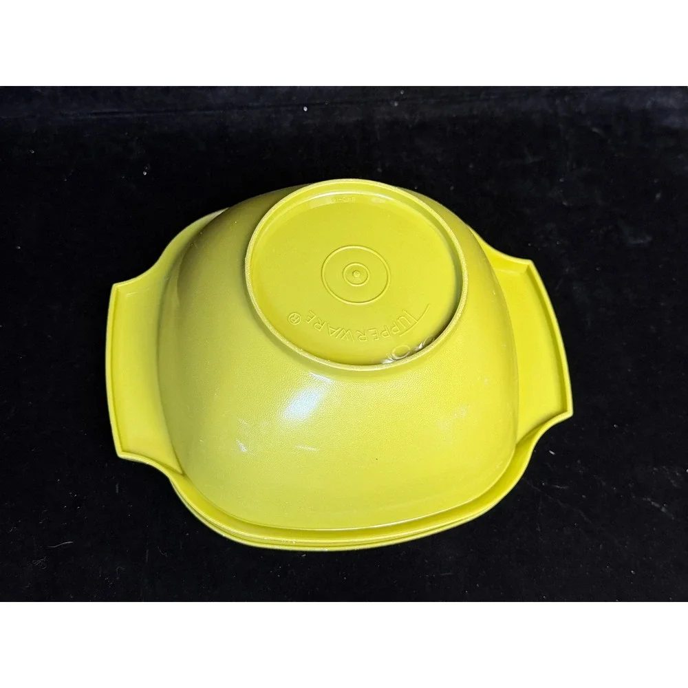 Vintage Tupperware Servalier Bowls: Yellow, Sunburst Lids, Set of 2